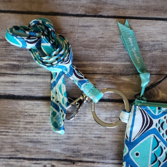 **1 LEFT** Vera Bradley Zip ID & Lanyard-Go Fish Blue - Picture 6 of 8